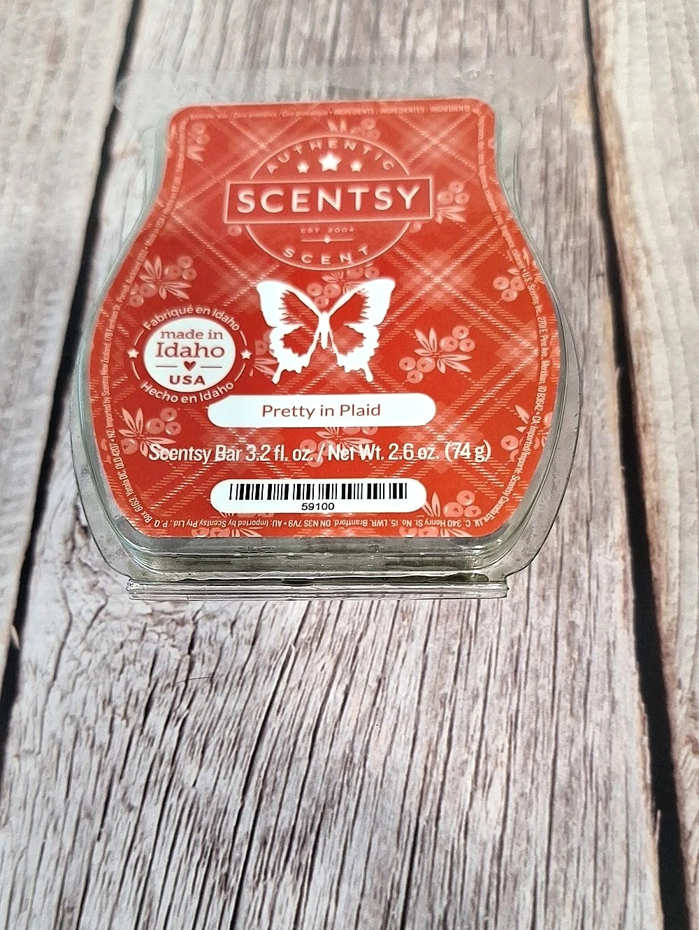 Scentsy Pretty in Plaid Wax Bar – Full Bar – New/Unused